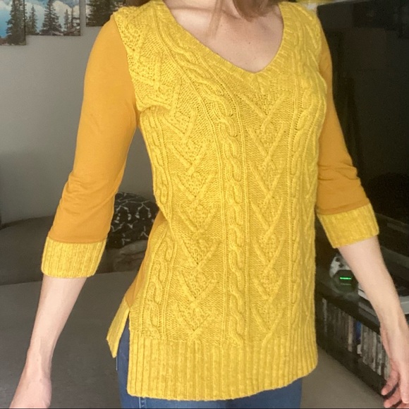 Pilcro and the Letterpress Sweaters - Anthropologie // Pilcro and The Letterpress Dually Clad Yellow Sweater